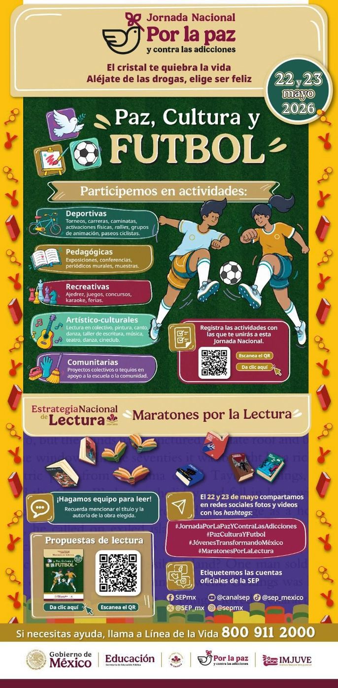 IMJUVE y SEP impulsan el Maratón Nacional de Lectura por la Paz